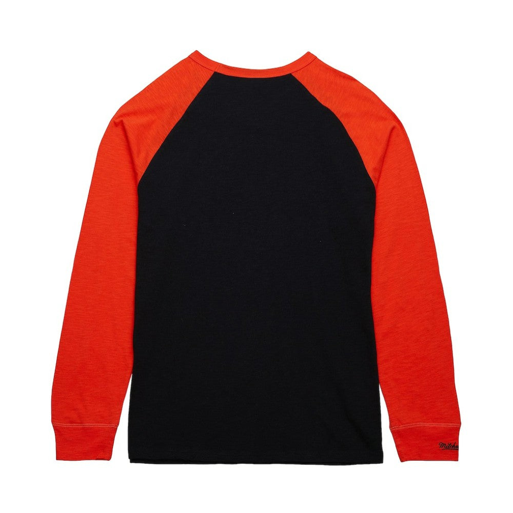 Philadelphia Flyers Mitchell & Ness Legendary Slub Raglan Long Sleeve T-Shirt - Black/Orange | NHL near me