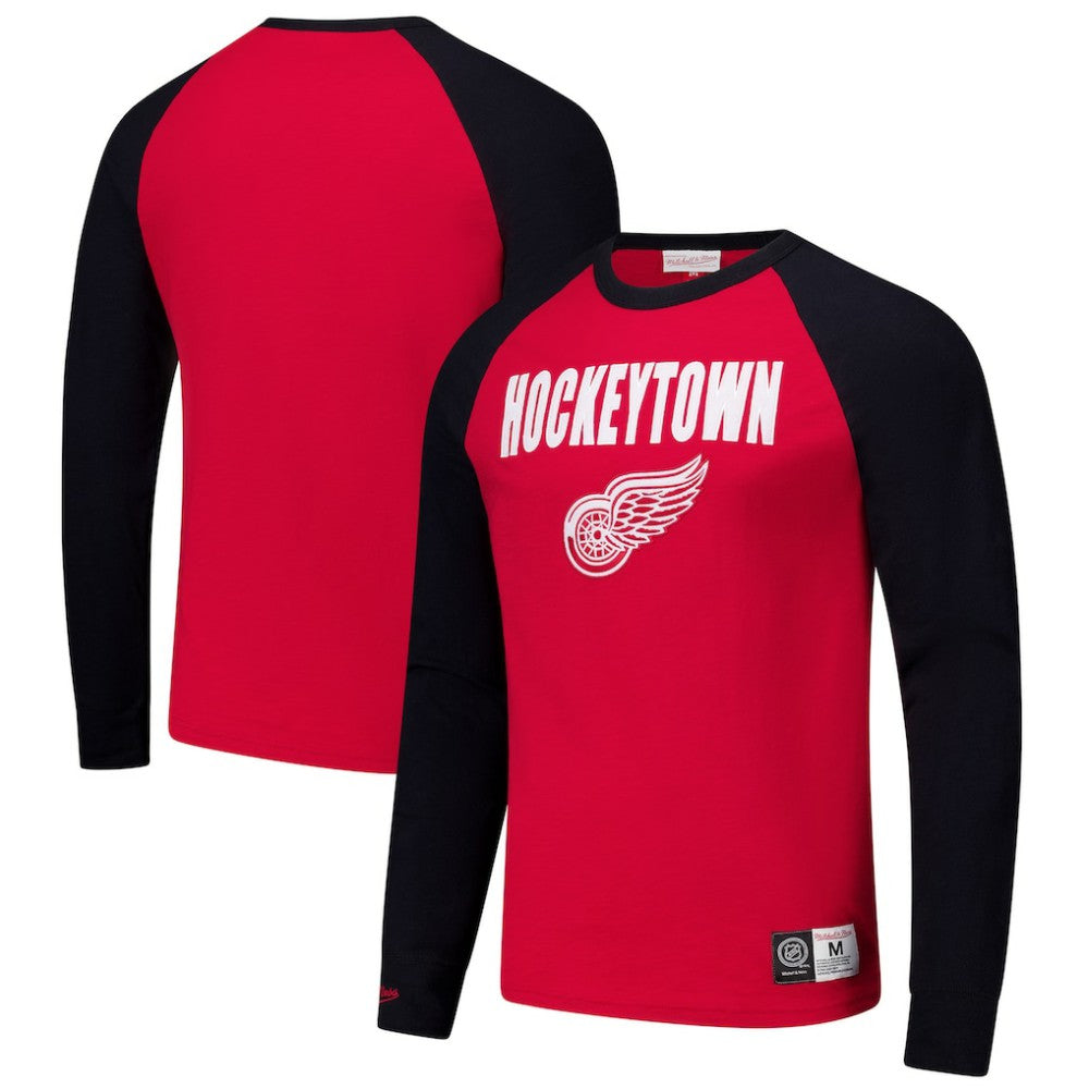 Detroit Red Wings Mitchell & Ness Legendary Slub Raglan Long Sleeve T-Shirt - Red/Black | NHL discount