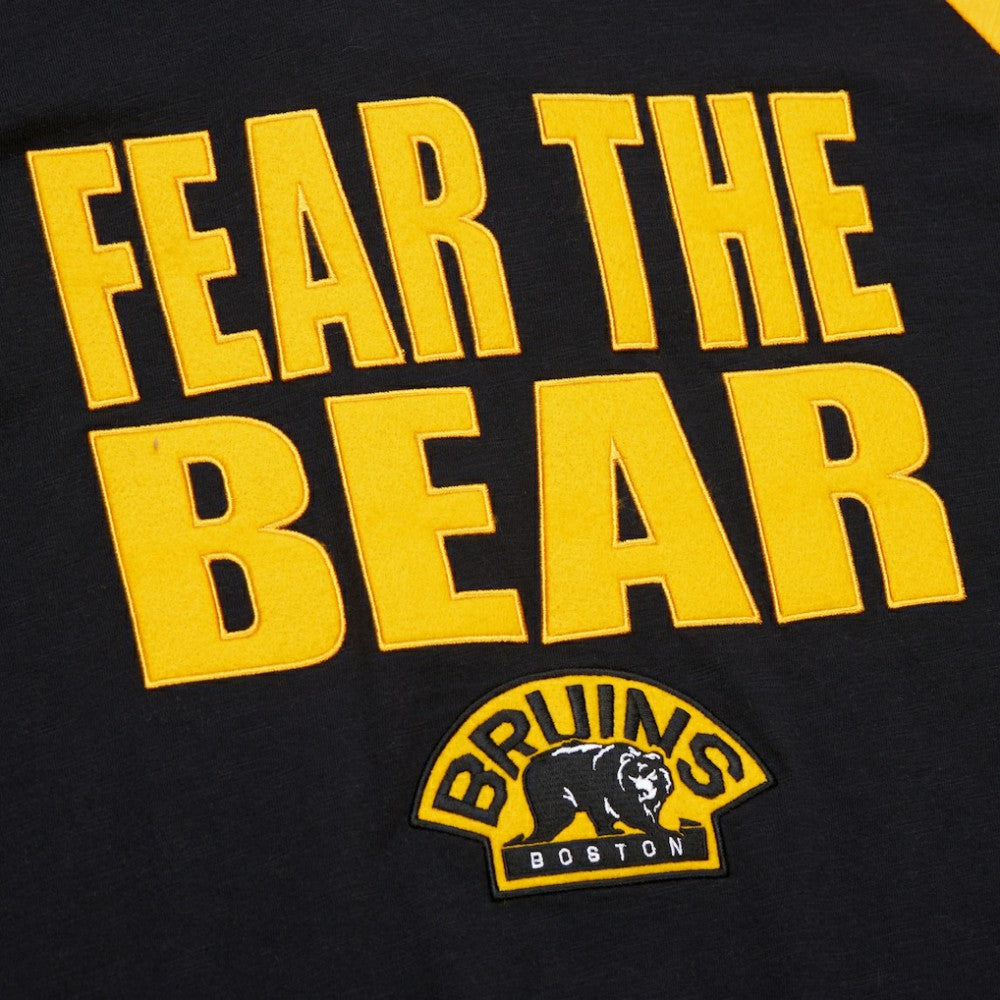 Boston Bruins Mitchell & Ness Legendary Slub Raglan Long Sleeve T-Shirt - Black/Gold | NHL sale