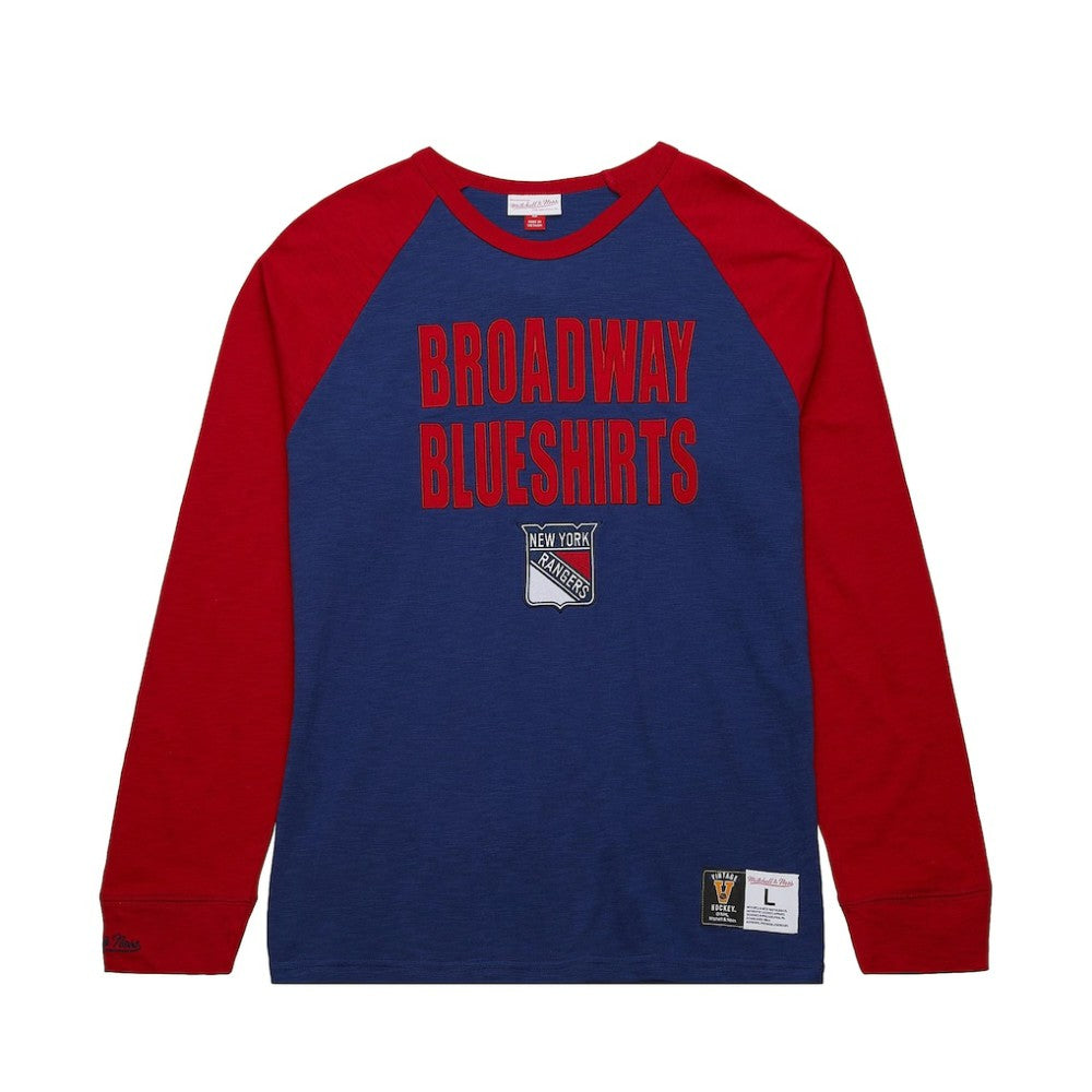 New York Rangers Mitchell & Ness Legendary Slub Raglan Long Sleeve T-Shirt - Blue/Red | NHL discount