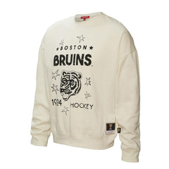 Boston Bruins Mitchell & Ness Women's Logo 3.0 Pullover Sweatshirt - Cream | NHL Lifestyle