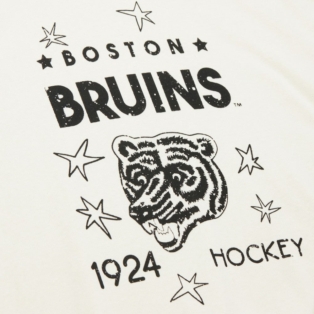 Boston Bruins Mitchell & Ness Women's Logo 3.0 Pullover Sweatshirt - Cream | NHL Lifestyle
