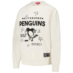 Pittsburgh Penguins Mitchell & Ness Women's Logo 3.0 Pullover Sweatshirt - Cream | NHL Clearance