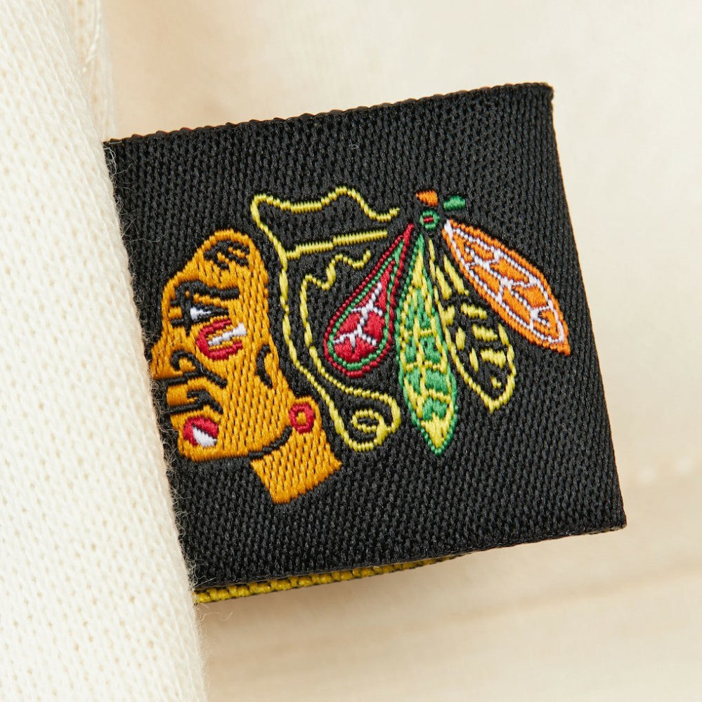 Chicago Blackhawks Mitchell & Ness Women's Logo 3.0 Pullover Sweatshirt - Cream | NHL Lifestyle
