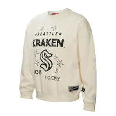 Seattle Kraken Mitchell & Ness Women's Logo 3.0 Pullover Sweatshirt - Cream | NHL Clearance