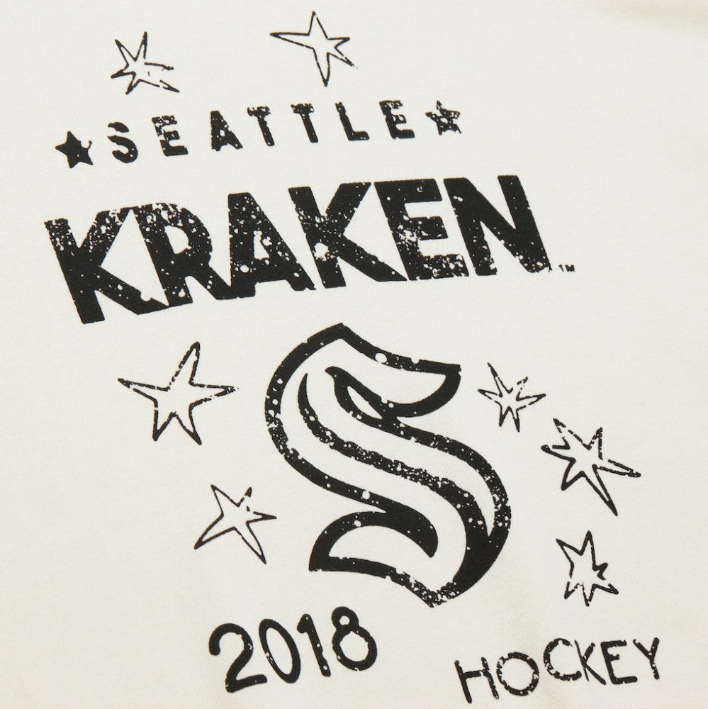 Seattle Kraken Mitchell & Ness Women's Logo 3.0 Pullover Sweatshirt - Cream | NHL Clearance