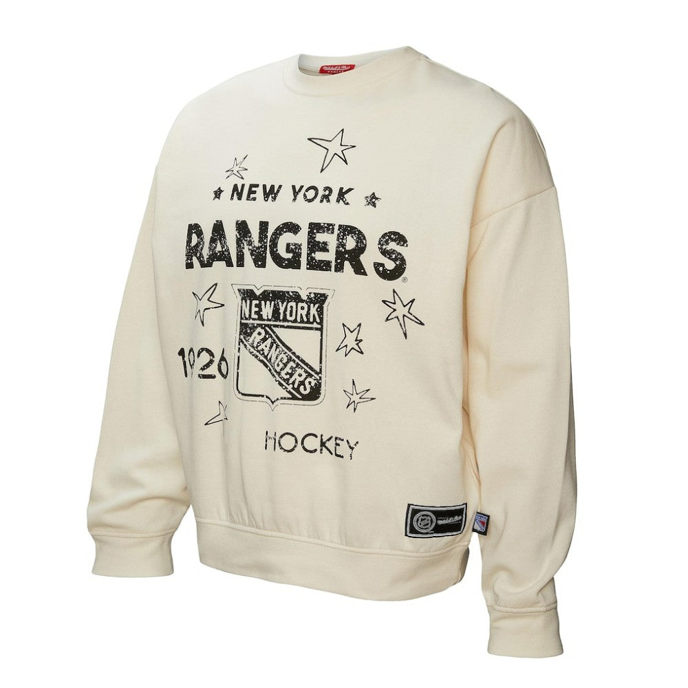 New York Rangers Mitchell & Ness Women's Logo 3.0 Pullover Sweatshirt - Cream | NHL online