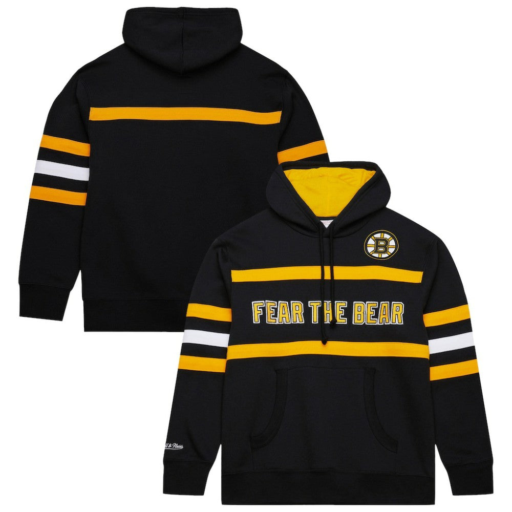 Boston Bruins Mitchell & Ness Head Coach Slogan Pullover Hoodie - Black | NHL discount