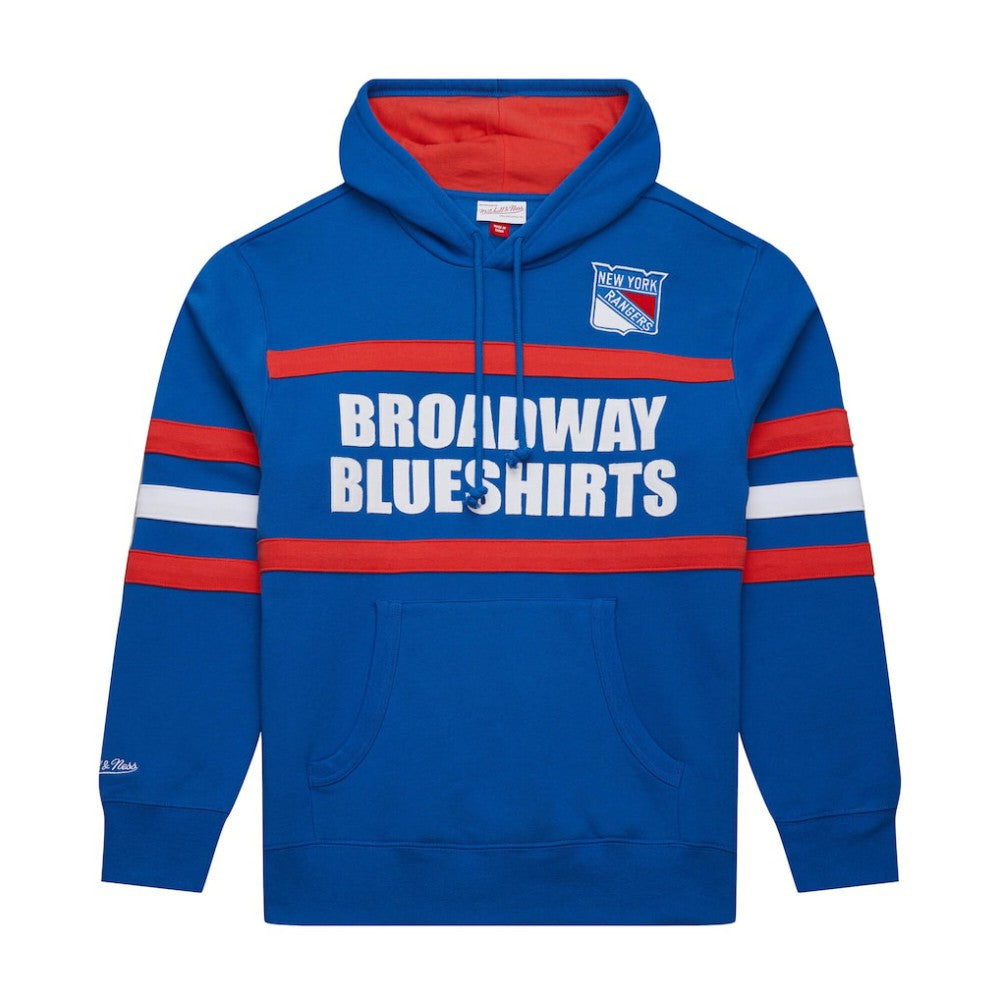 New York Rangers Mitchell & Ness Head Coach Slogan Pullover Hoodie - Blue | NHL sale