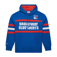 New York Rangers Mitchell & Ness Head Coach Slogan Pullover Hoodie - Blue | NHL sale