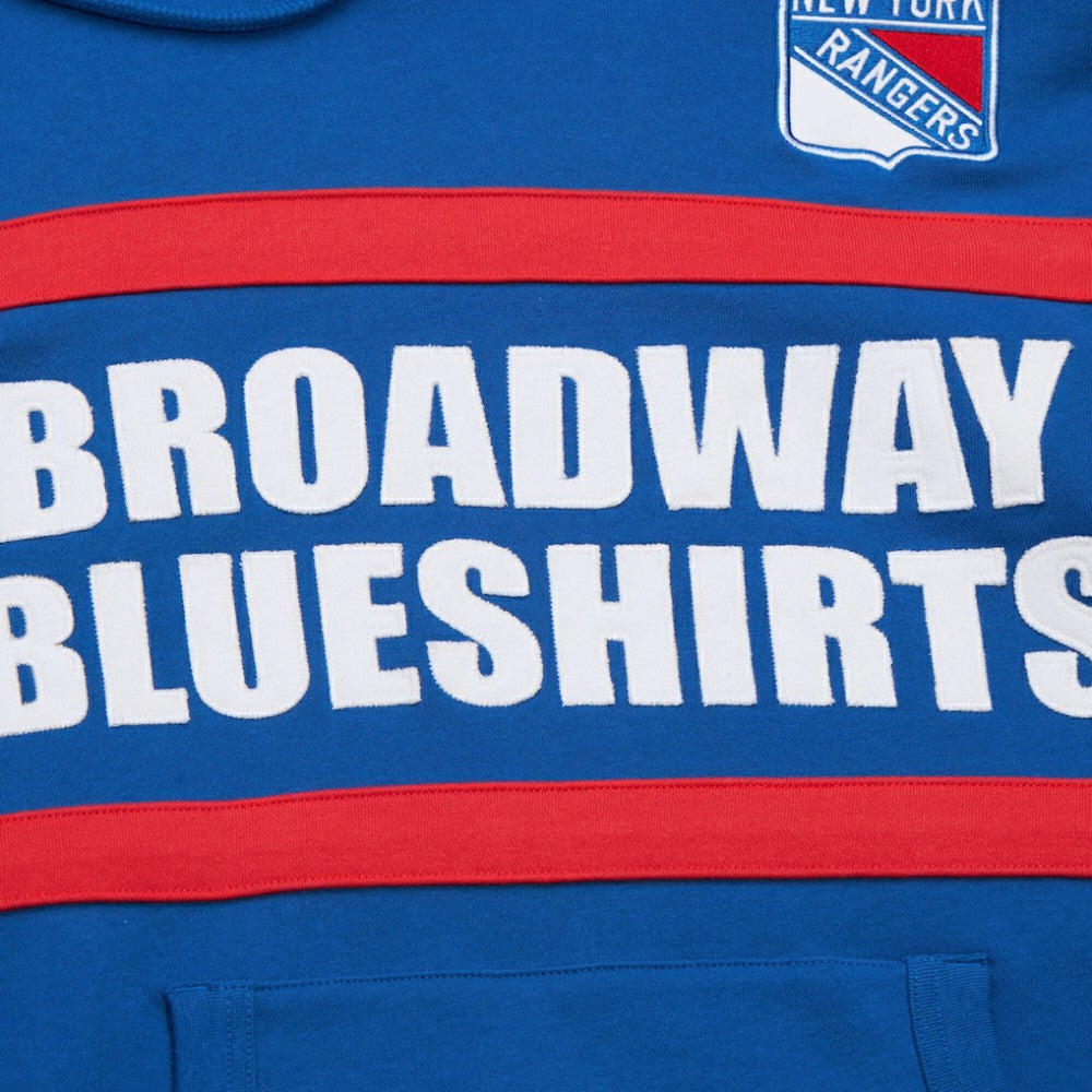 New York Rangers Mitchell & Ness Head Coach Slogan Pullover Hoodie - Blue | NHL sale