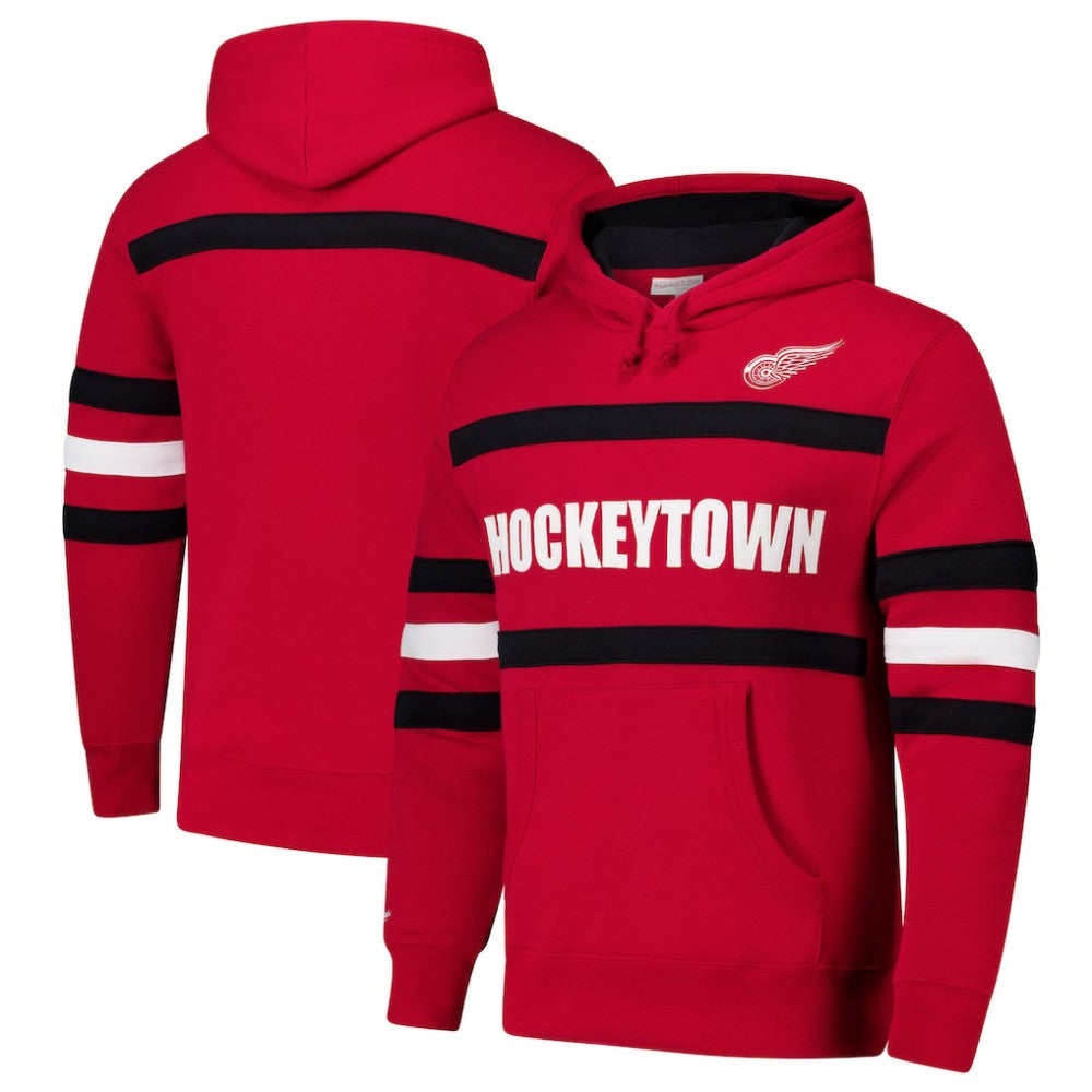 Detroit Red Wings Mitchell & Ness Head Coach Slogan Pullover Hoodie - Red | NHL sale