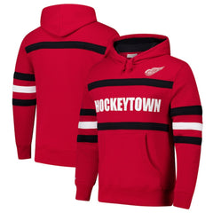 Detroit Red Wings Mitchell & Ness Head Coach Slogan Pullover Hoodie - Red | NHL sale