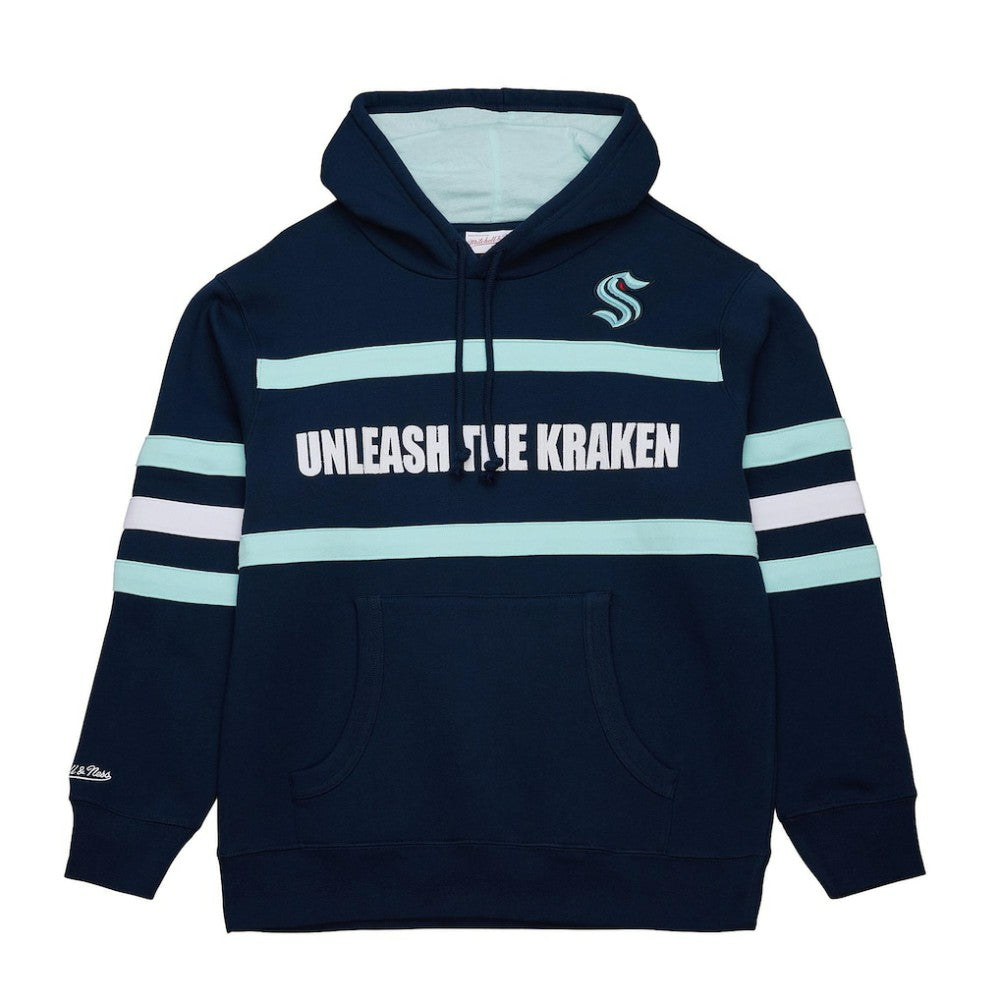 Seattle Kraken Mitchell & Ness Head Coach Slogan Pullover Hoodie - Navy | NHL discount