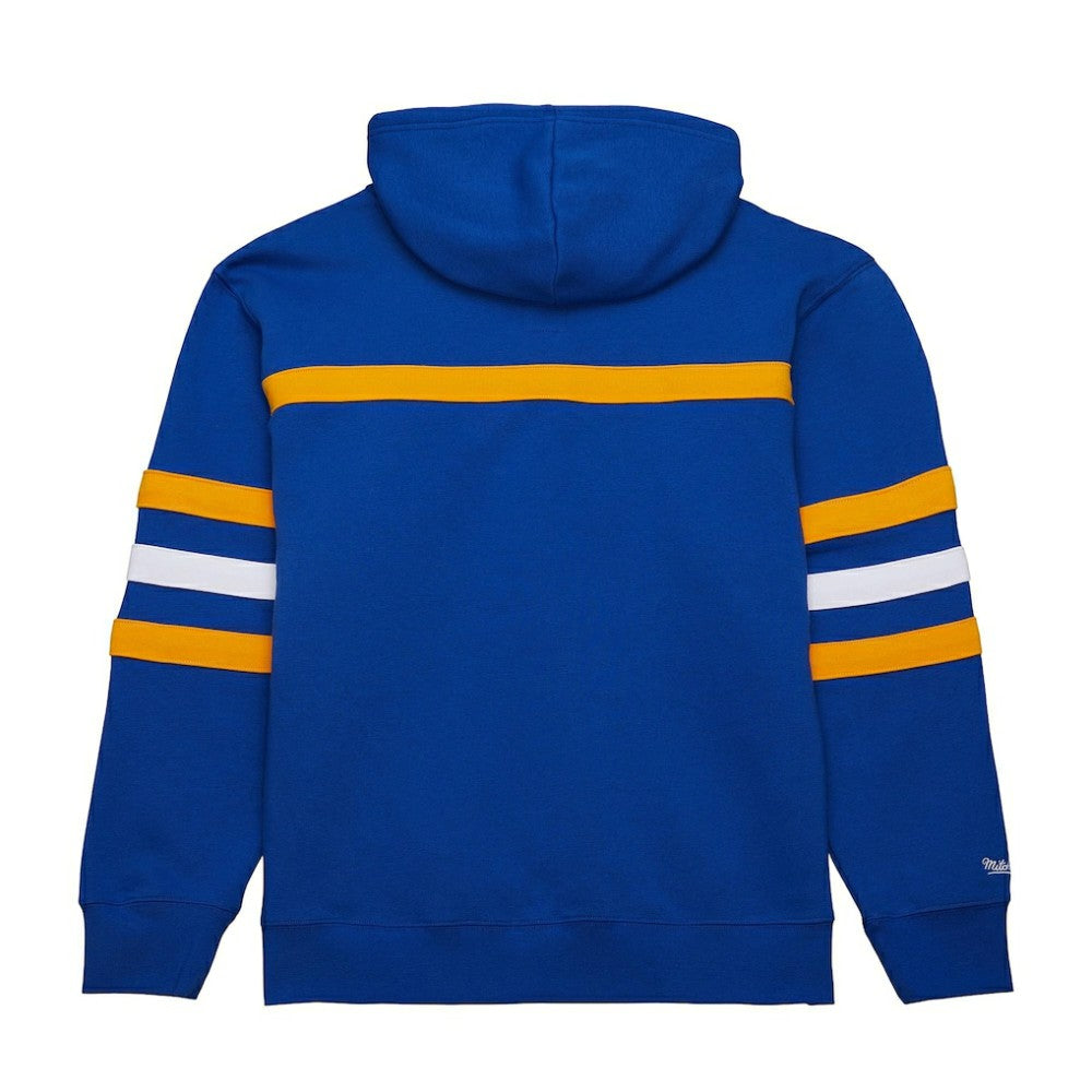 St. Louis Blues Mitchell & Ness Head Coach Slogan Pullover Hoodie - Blue | NHL Lifestyle