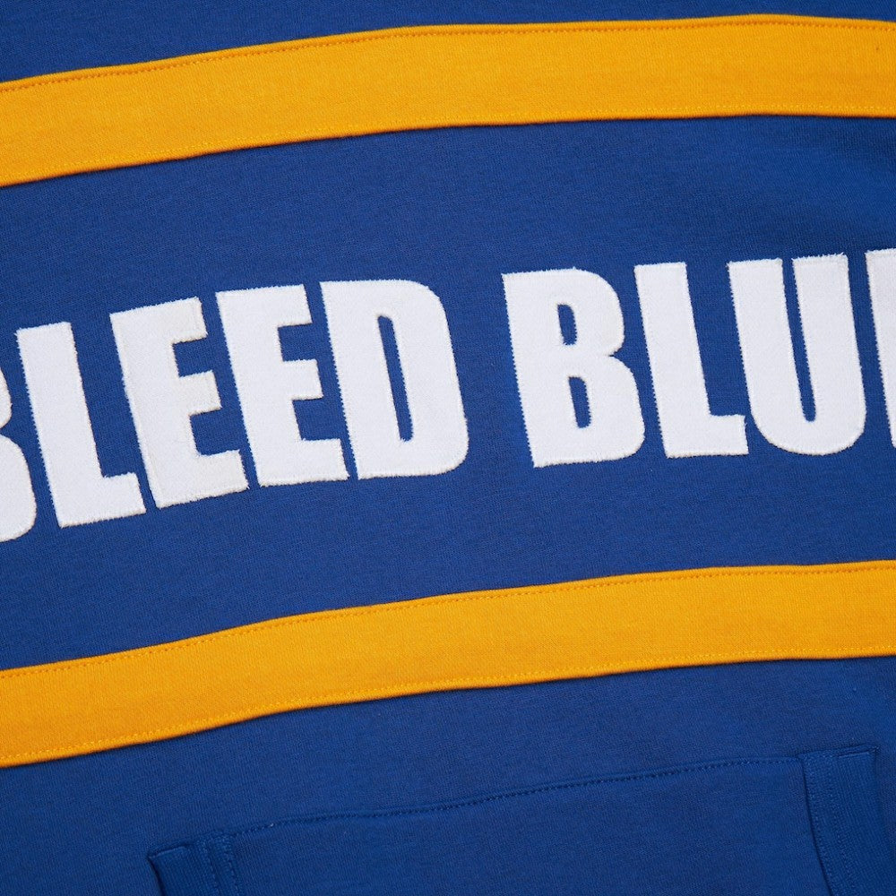 St. Louis Blues Mitchell & Ness Head Coach Slogan Pullover Hoodie - Blue | NHL Lifestyle