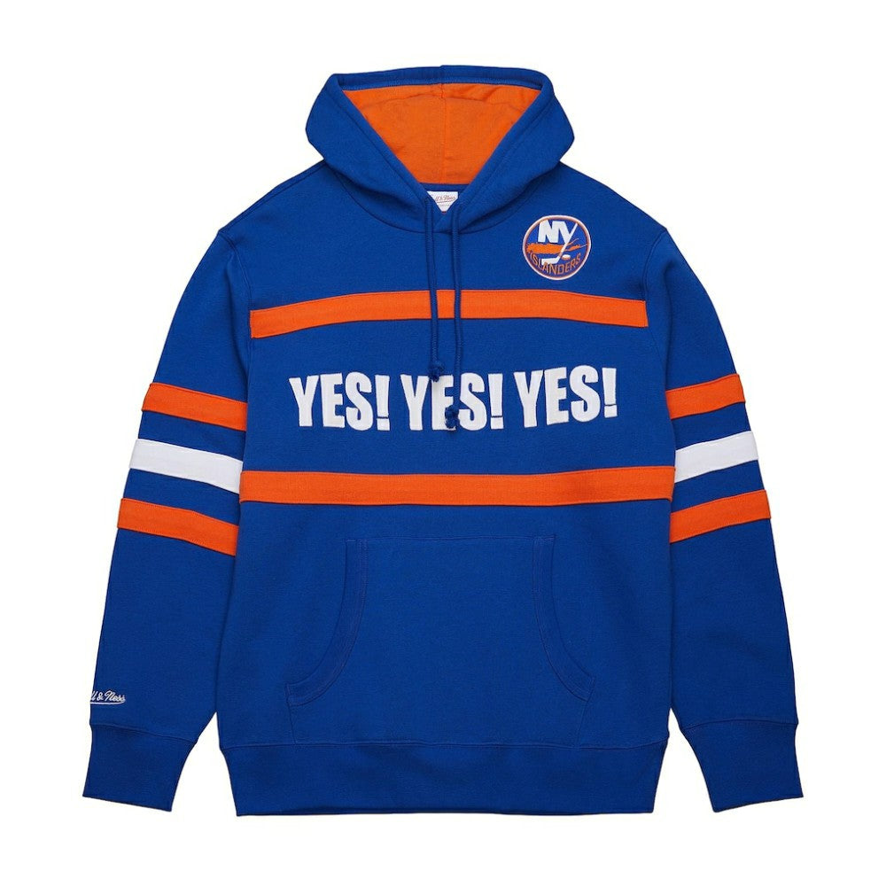New York Islanders Mitchell & Ness Head Coach Slogan Pullover Hoodie - Royal | NHL Lifestyle