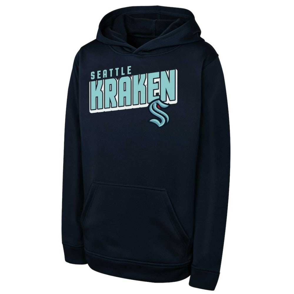 Seattle Kraken Youth Cyber Punk Performance Hoodie - Deep Sea Blue | NHL Lifestyle