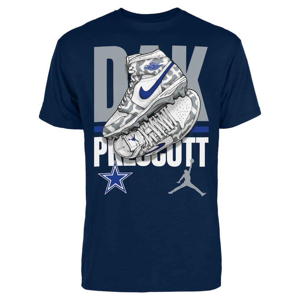 Dak Prescott Dallas Cowboys Jordan Brand Kicks Graphic T-Shirt - Navy - NFL