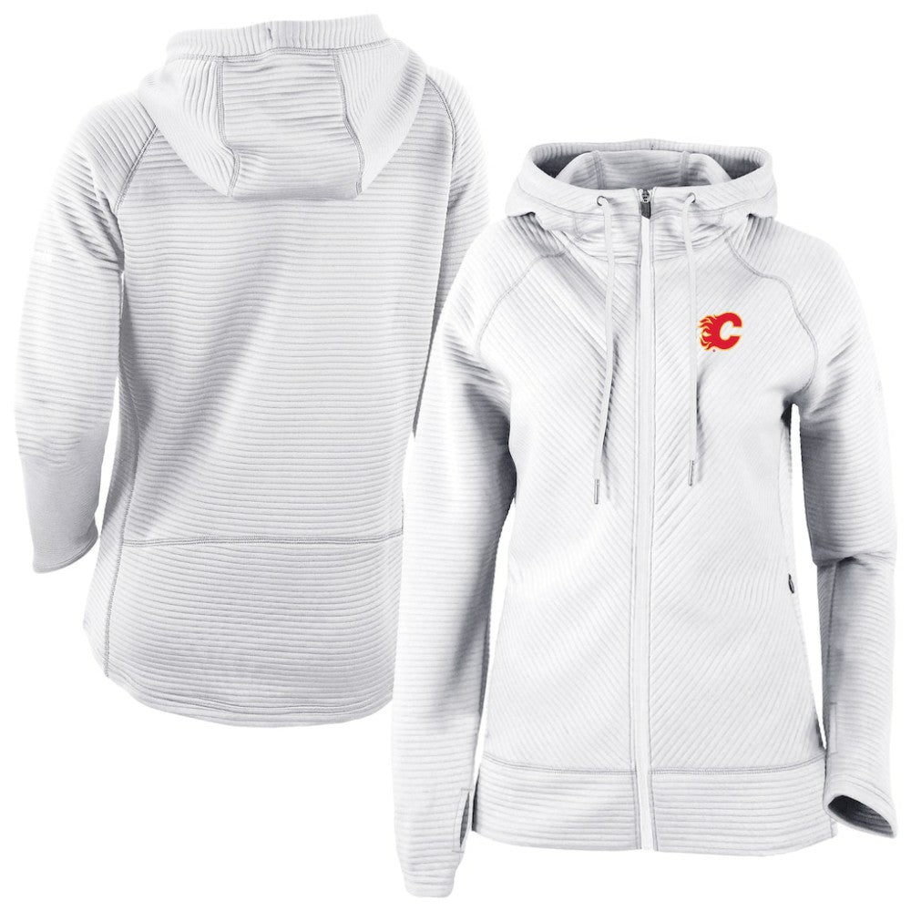 Calgary Flames Columbia Omni-Wick Pack It Up Full-Zip Jacket - White | NHL Lifestyle