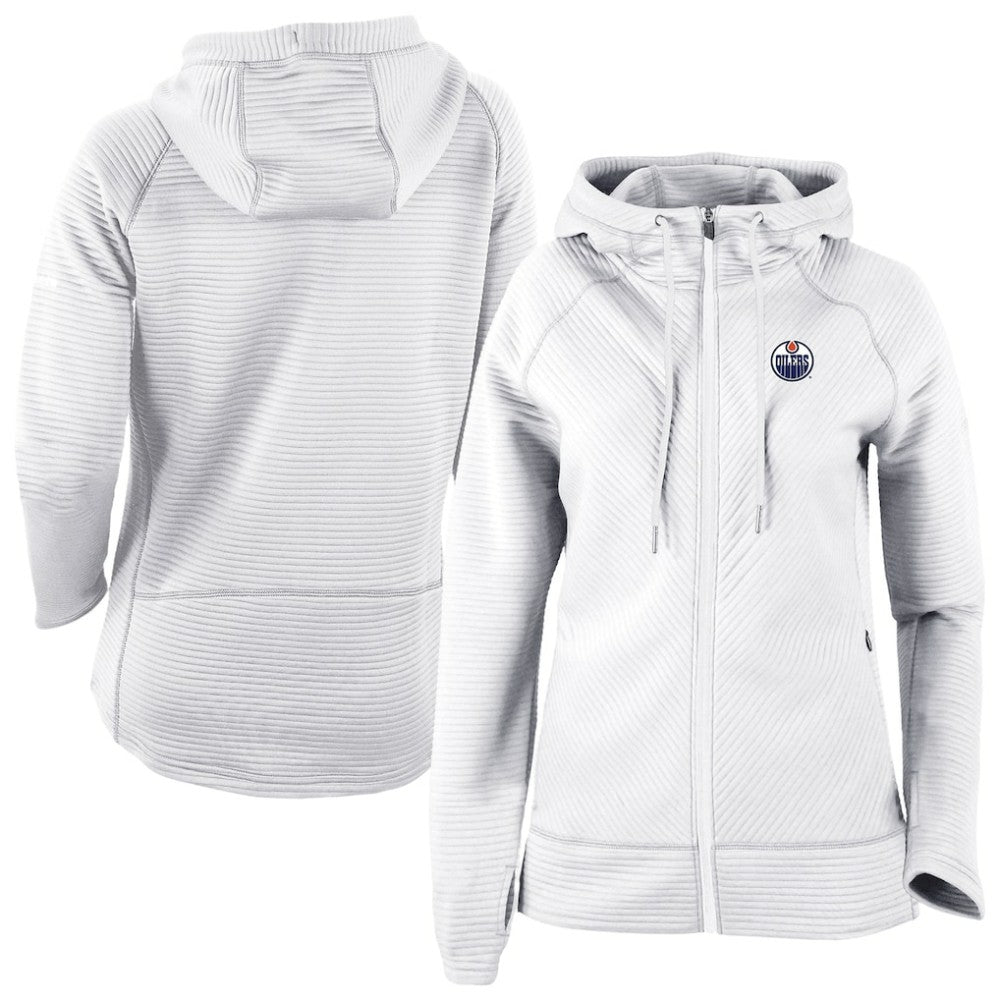 Edmonton Oilers Columbia Omni-Wick Pack It Up Full-Zip Jacket - White | NHL Lifestyle