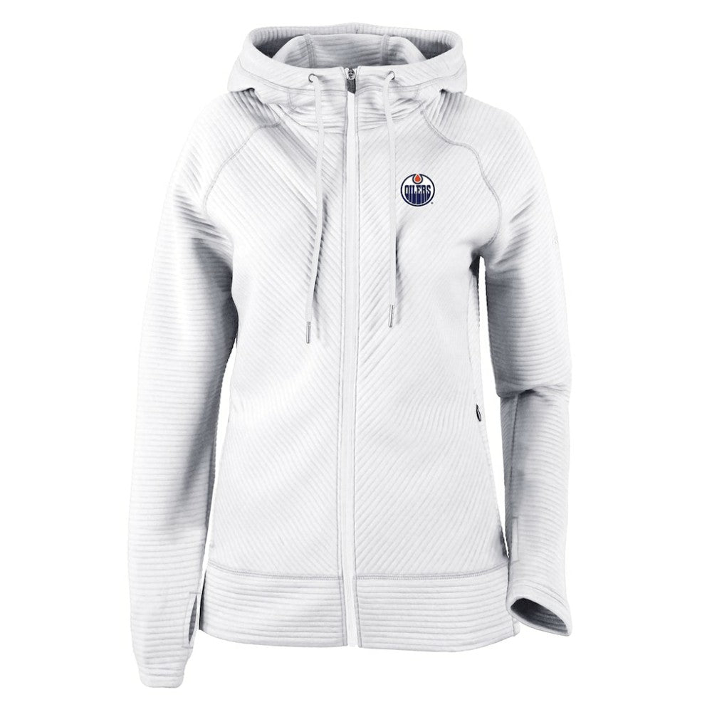 Edmonton Oilers Columbia Omni-Wick Pack It Up Full-Zip Jacket - White | NHL Lifestyle