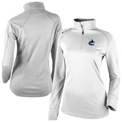 Vancouver Canucks Columbia Women's Omni-Wick Shotgun 2.0 Quarter-Zip Pullover Top - White | NHL Clearance