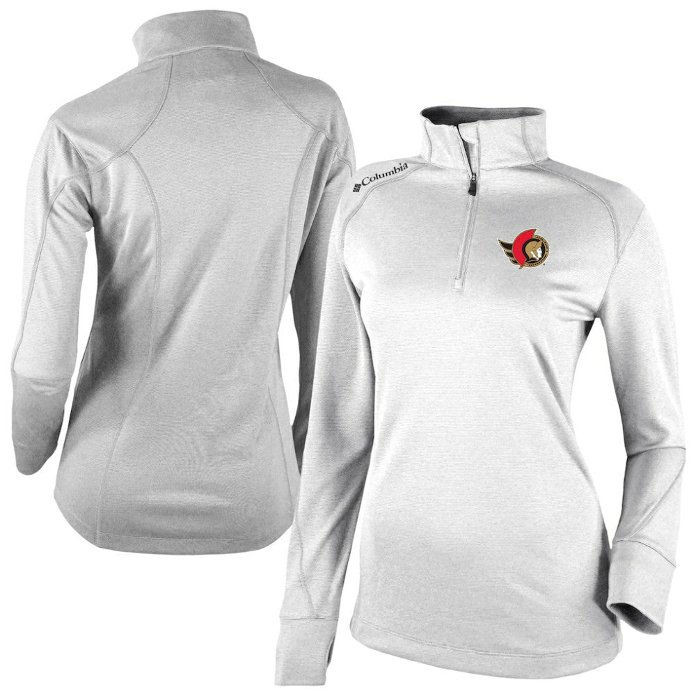 Ottawa Senators Columbia Women's Omni-Wick Shotgun 2.0 Quarter-Zip Pullover Top - White | NHL Lifestyle