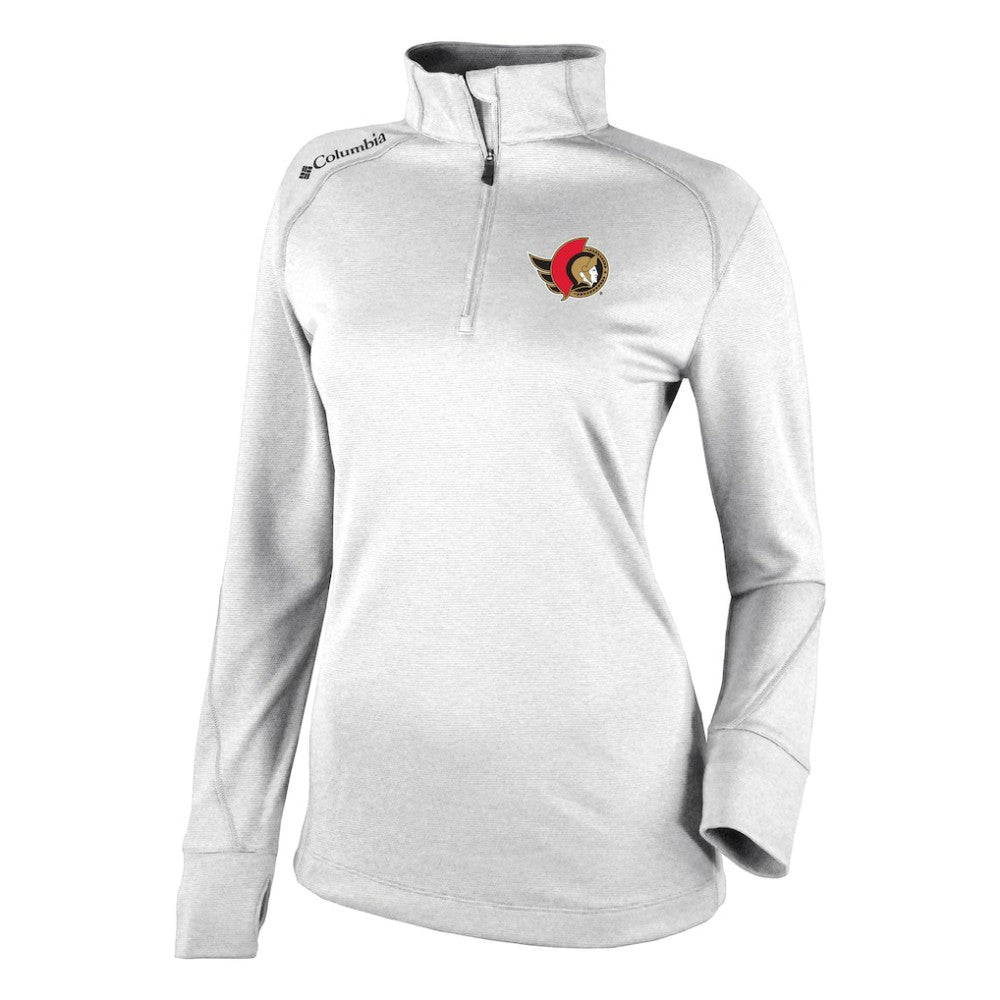 Ottawa Senators Columbia Women's Omni-Wick Shotgun 2.0 Quarter-Zip Pullover Top - White | NHL Lifestyle