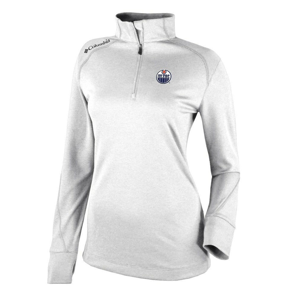 Edmonton Oilers Columbia Women's Omni-Wick Shotgun 2.0 Quarter-Zip Pullover Top - White | NHL discount