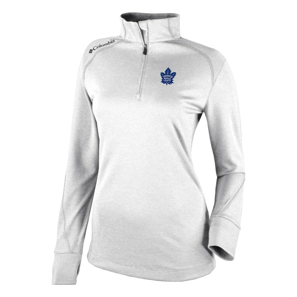 Toronto Maple Leafs Columbia Women's Omni-Wick Shotgun 2.0 Quarter-Zip Pullover Top - White | NHL on sale