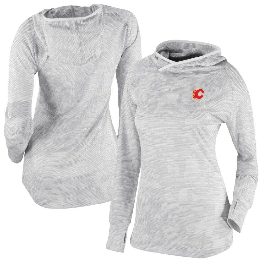 Calgary Flames Columbia Women's Omni-Wick Sunday Ball Pullover Hoodie - White | NHL Lifestyle