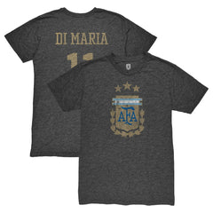 Angel Di Maria Argentina National Team 1863FC Retro Player Tri-Blend T-Shirt Black