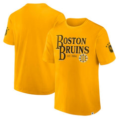 Boston Bruins Fanatics Decades Collection Made To Last T-Shirt - Yellow | Fanatics Clearance