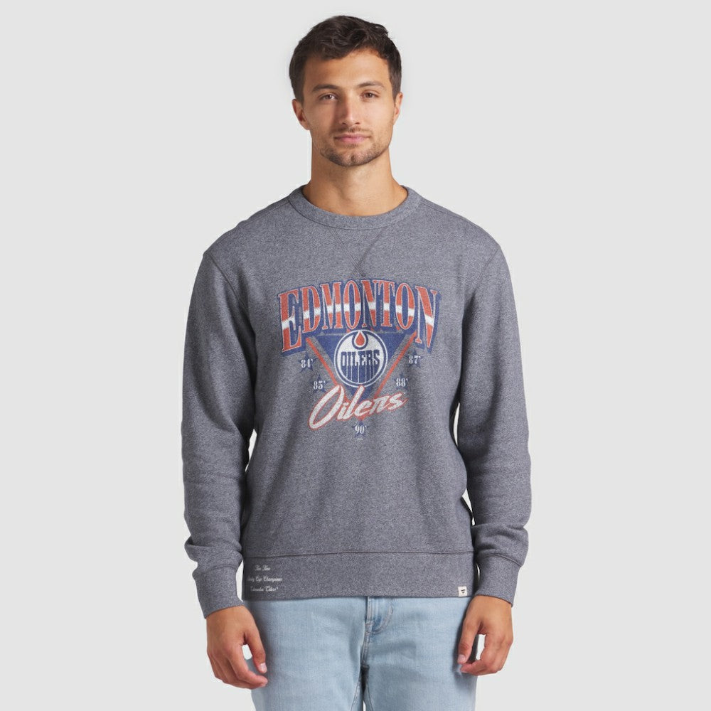 Edmonton Oilers Fanatics Decades Collection Legendary Fleece Pullover Sweatshirt - Heather Gray | Fanatics Clearance