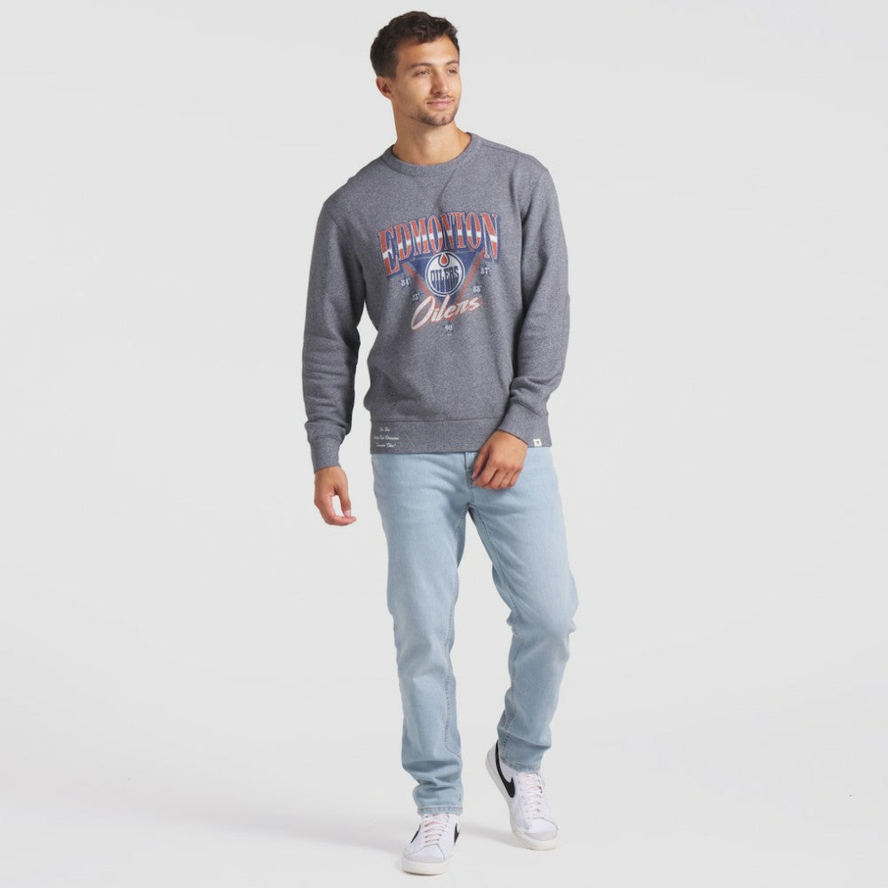 Edmonton Oilers Fanatics Decades Collection Legendary Fleece Pullover Sweatshirt - Heather Gray | Fanatics Clearance