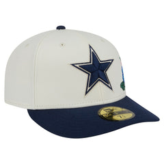 Dallas Cowboys New Era Tonal Florals 59FIFTY Fitted Hat - Cream/Navy - NFL
