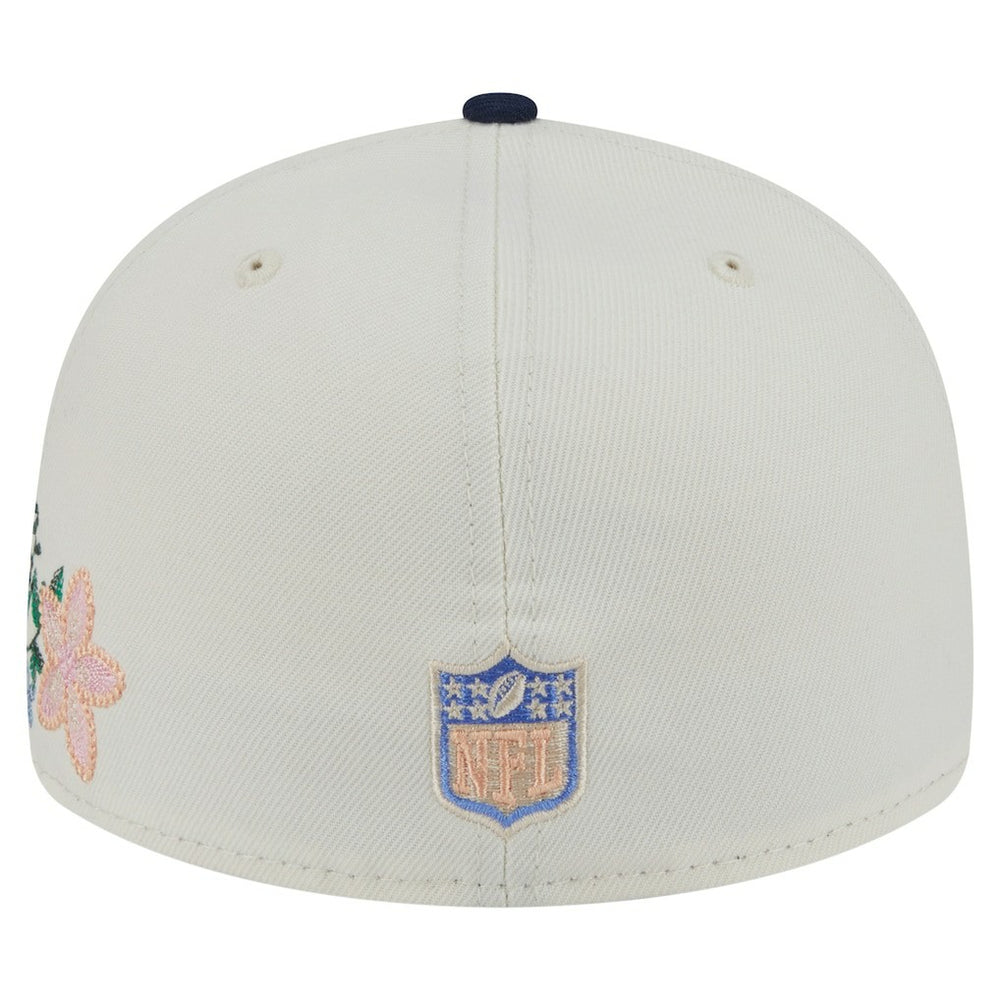 Dallas Cowboys New Era Tonal Florals 59FIFTY Fitted Hat - Cream/Navy - NFL
