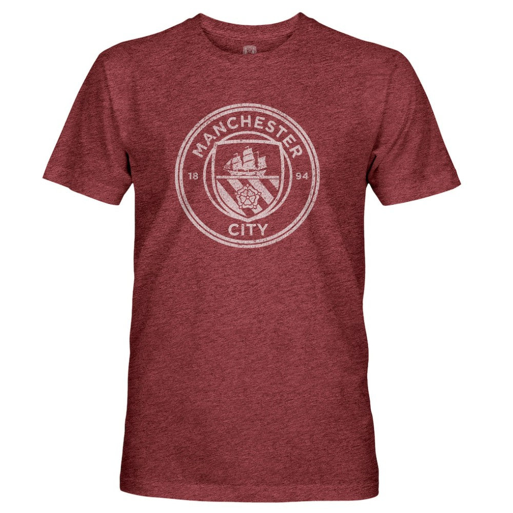 Manchester City 1863FC Mono Badge Retro Tri-Blend T-Shirt Maroon