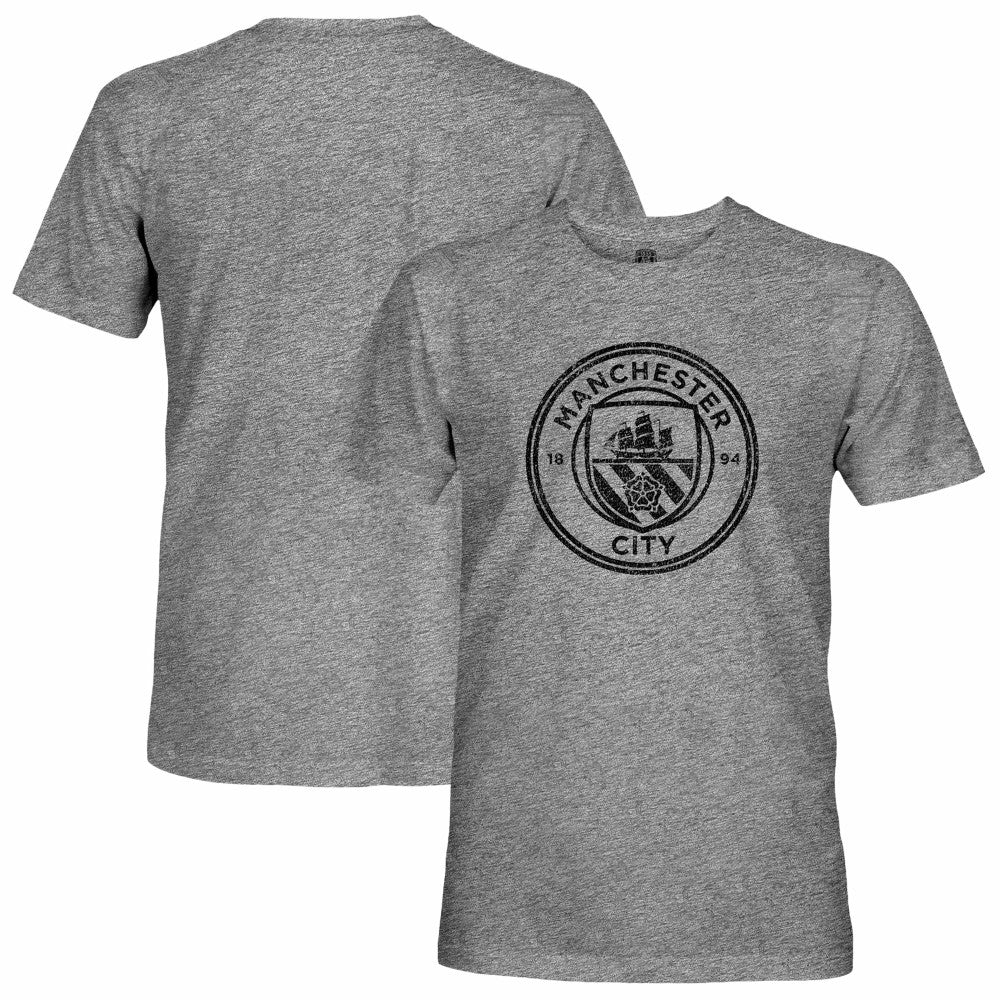 Manchester City 1863FC Mono Badge Retro Tri-Blend T-Shirt Heather Gray