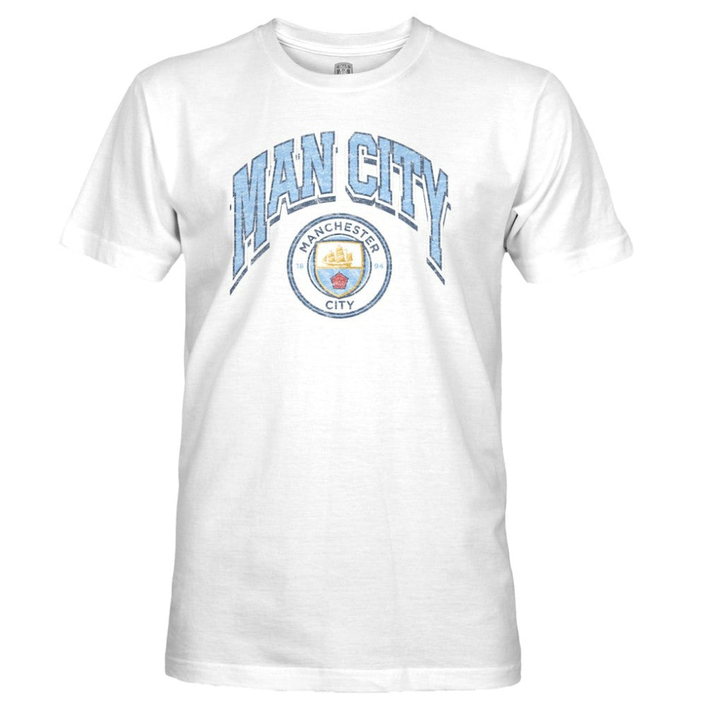Manchester City 1863FC Retro Wordmark Slub T-Shirt White