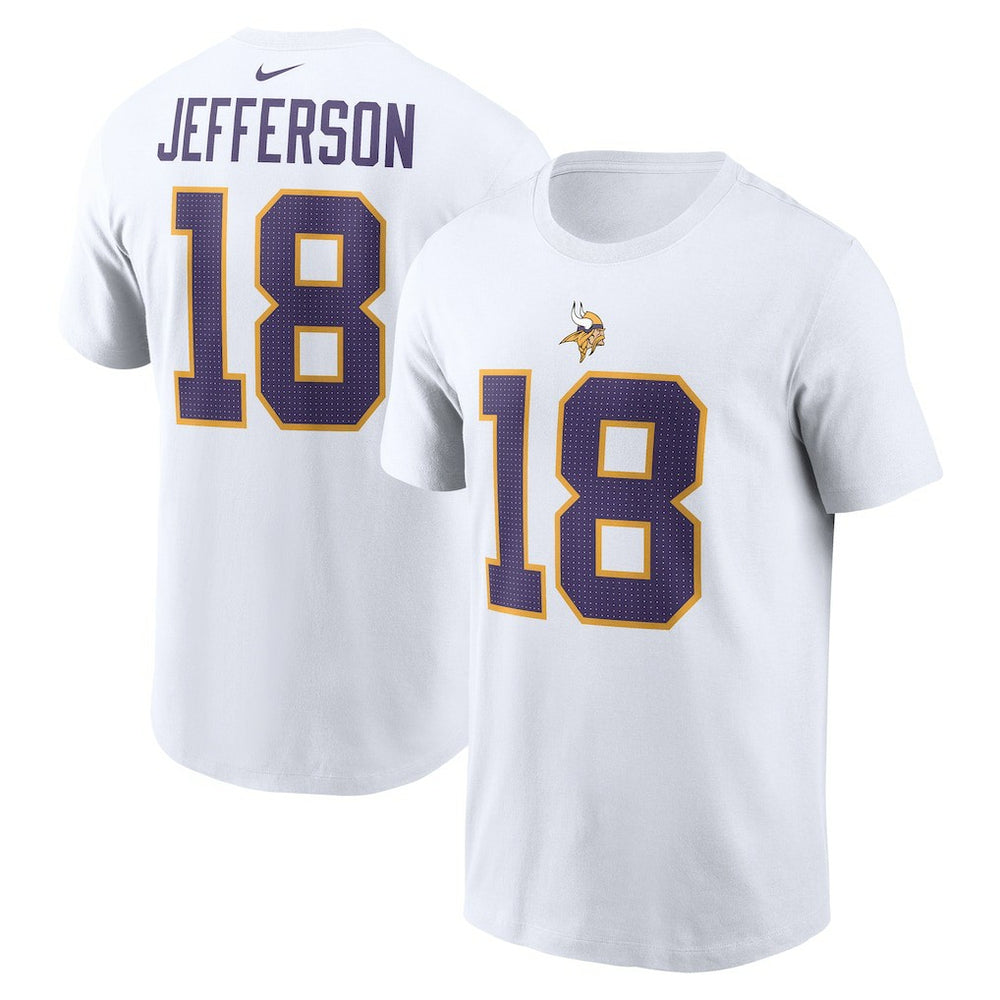 Justin Jefferson Minnesota Vikings Name & Number T-Shirt - White - Nike
