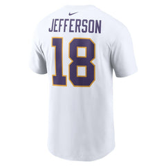 Justin Jefferson Minnesota Vikings Name & Number T-Shirt - White - Nike