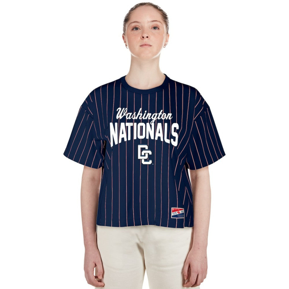 Washington Nationals New Era Women's 2025 City Connect Pinstripe T-Shirt Near Me