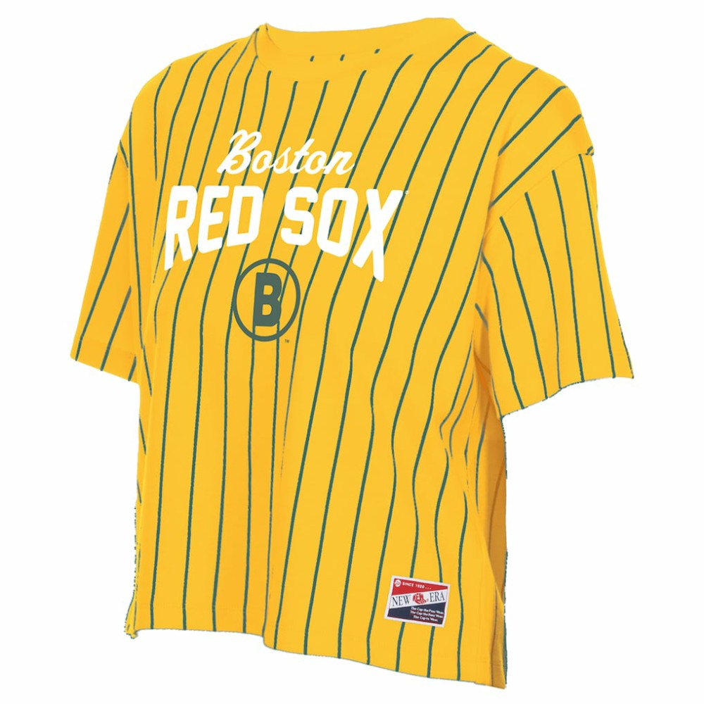 Boston Red Sox New Era Women's 2025 City Connect Pinstripe T-Shirt for sale