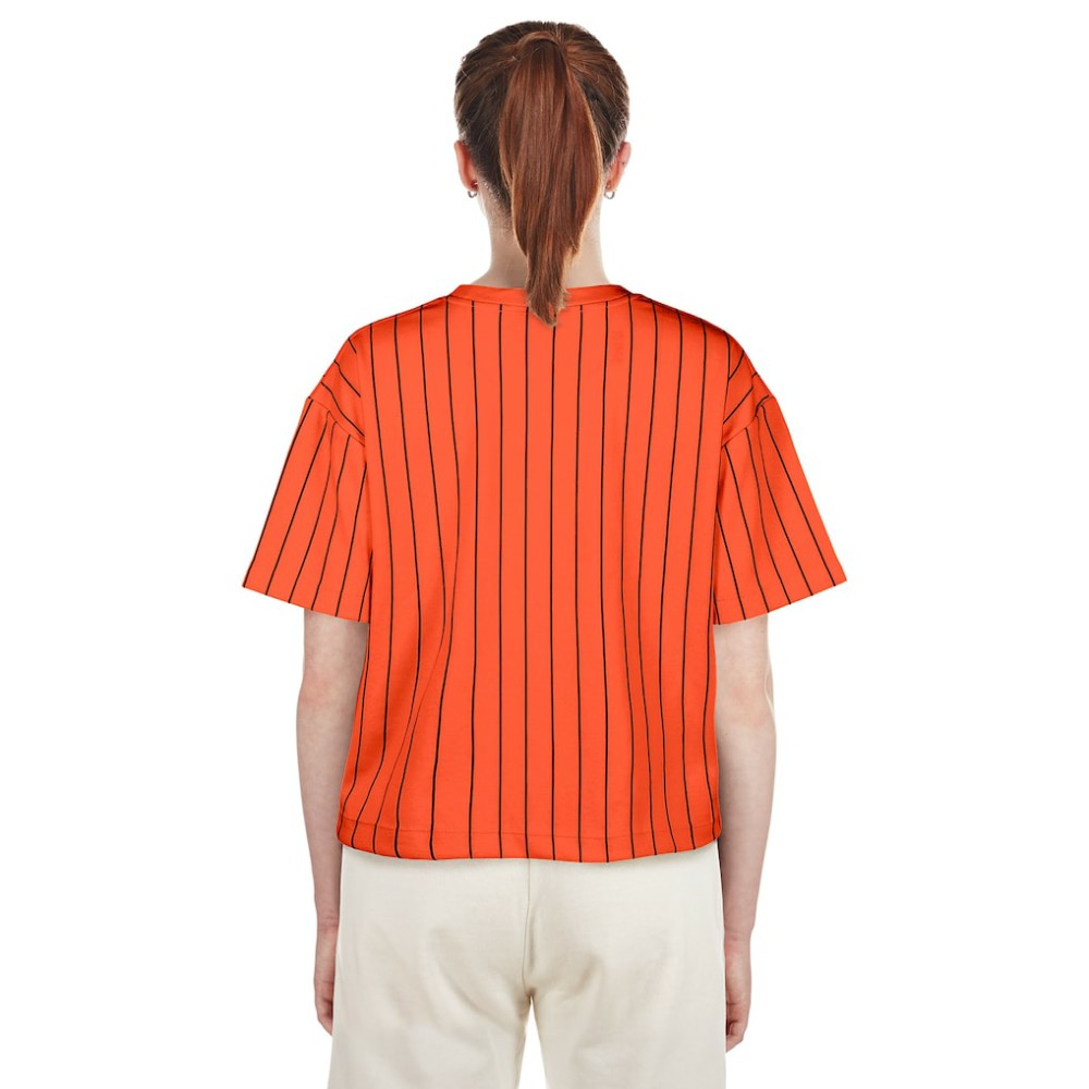 San Francisco Giants New Era Women's 2025 City Connect Boxy Pinstripe T-Shirt Online