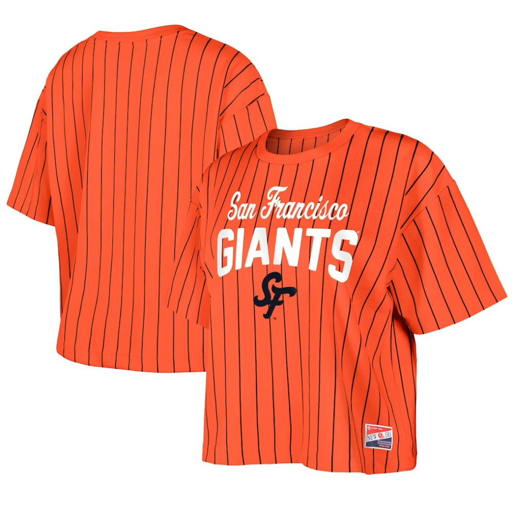 San Francisco Giants New Era Women's 2025 City Connect Boxy Pinstripe T-Shirt Online