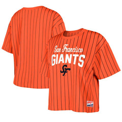 San Francisco Giants New Era Women's 2025 City Connect Boxy Pinstripe T-Shirt Online
