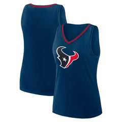 Houston Texans Logo Athletic Women's Plus Size Stellar Win V-Neck Tank Top - Navy - NFL