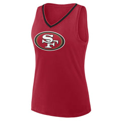 San Francisco 49ers Logo Athletic Women's Plus Size Stellar Win V-Neck Tank Top - Scarlet - NFL